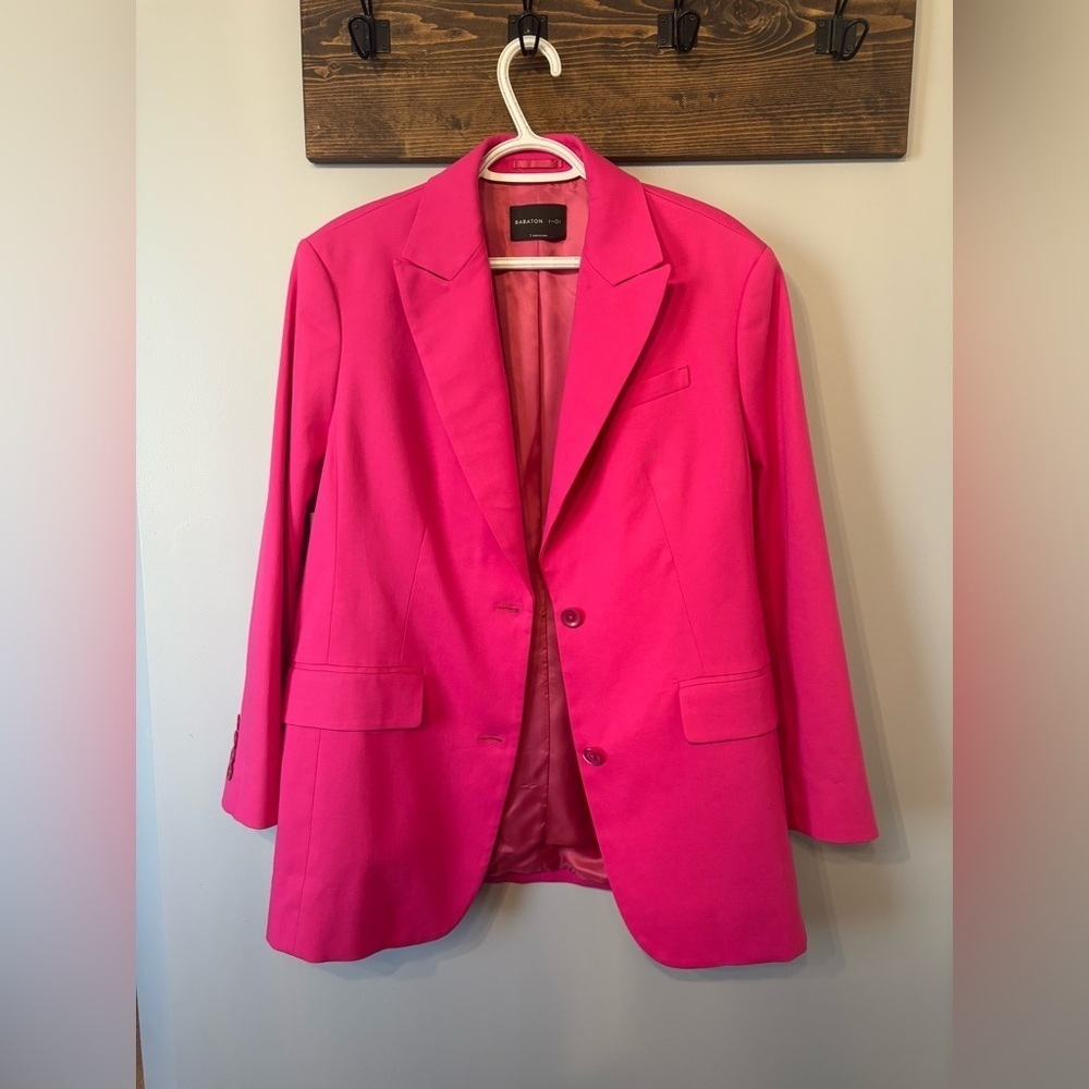 NWT Babaton 1-01 Oversized Blazer Electron Fuchsia sized Small - Picture 3 of 8